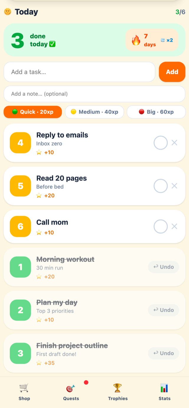 ToDoMon task list